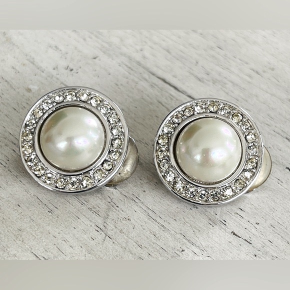 Dior Jewelry - Christian Dior faux Mabe Pearl Clip Earrings  VTG